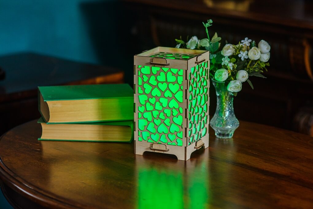 Long Distance Couple Lamp with Multiple Hearts for family and friends